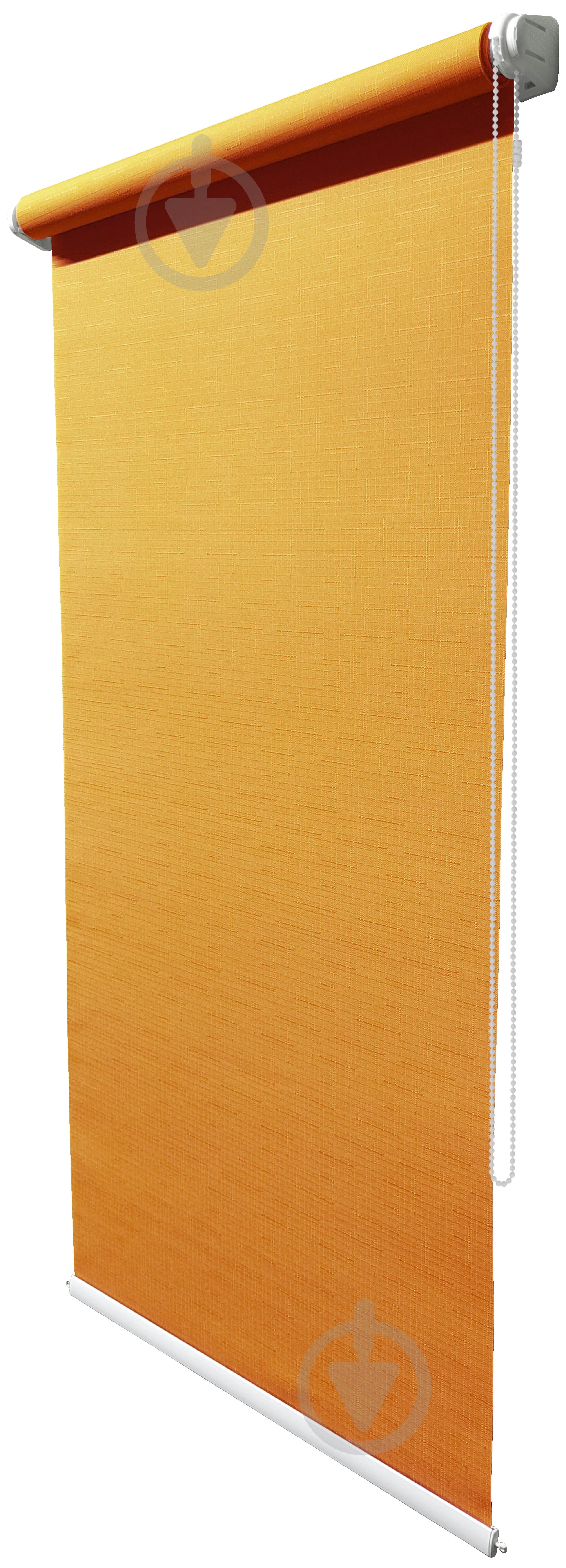 Ролета мини Декорія Лен с фиксацией на струну 74x130 см Оранжевая - фото 2 Ролета мини Декорія Лен с фиксацией на струну 74x130 см Оранжевая - фото 2