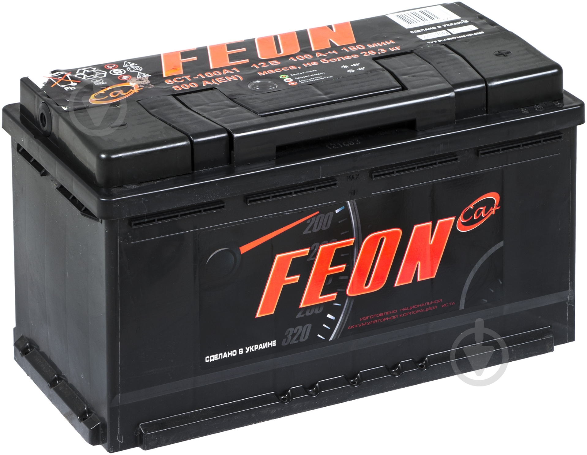 Аккумулятор автомобильный Feon 100Ah 800A 12V «+» справа - фото 1 Аккумулятор автомобильный Feon 100Ah 800A 12V «+» справа - фото 1
