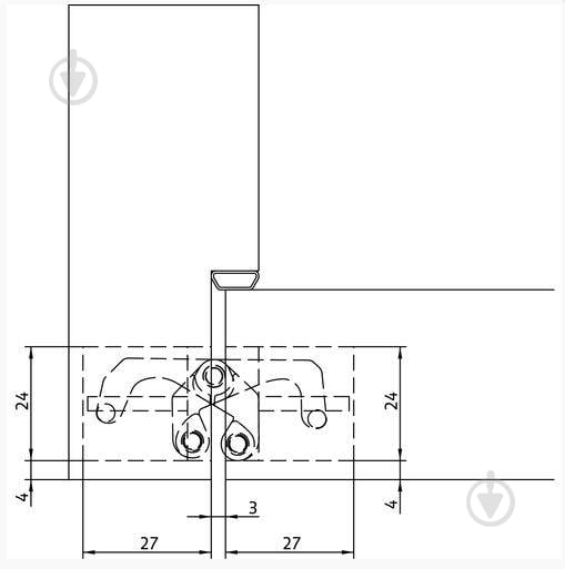 Петля Anselmi 927.56.014 AN 140 3D F1 110x24x24 мм матовый хром универсальная 1 шт. - фото 3