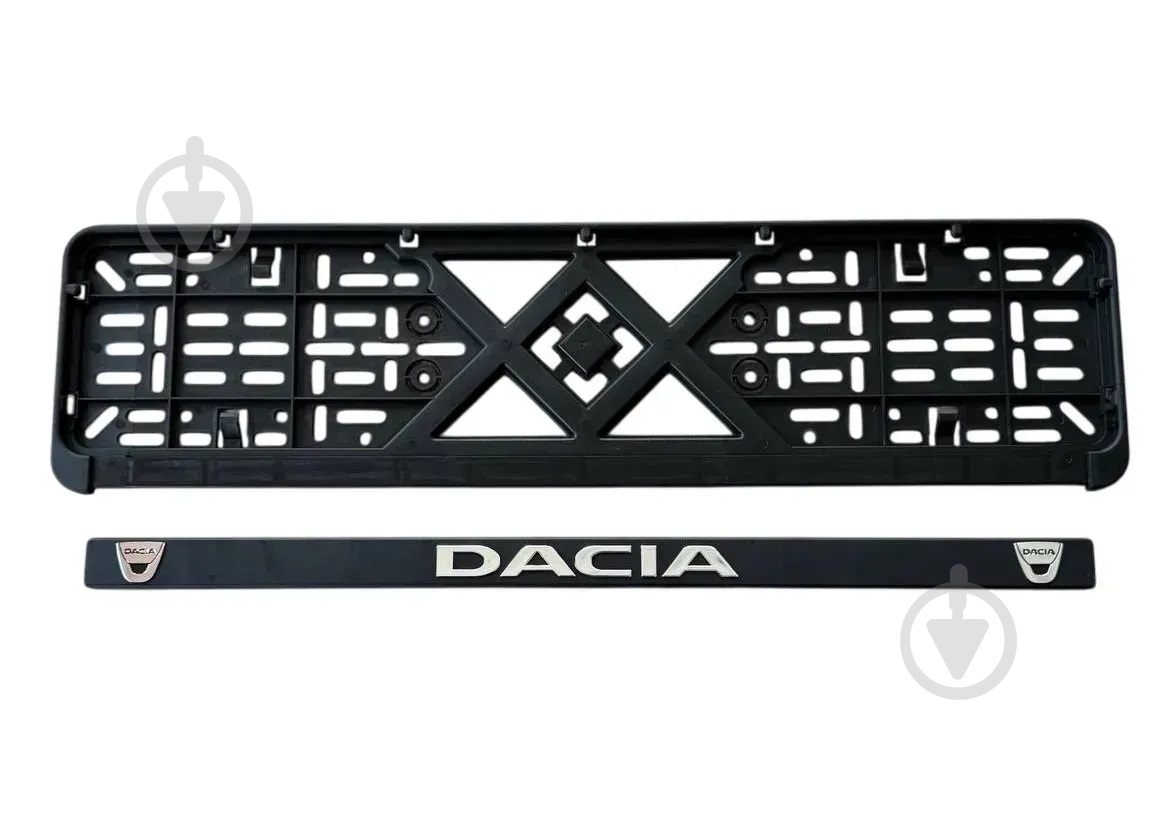 Рамка под номерной знак Poputchik пластик с объемными буквами Dacia (2 шт.) - фото 2