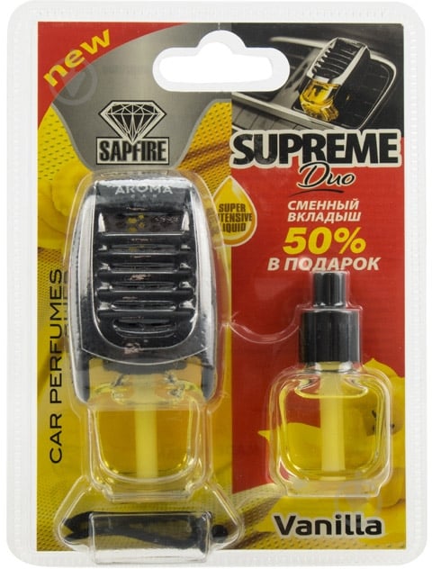 Ароматизатор на дефлектор  SAPFIRE Aroma Car Supreme Duo ваніль - фото 1