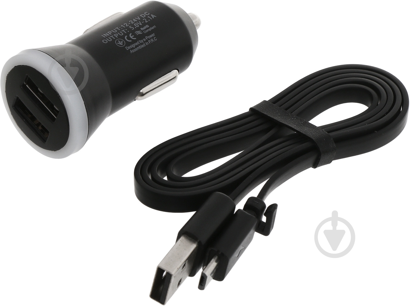 Автомобильное зарядное устройство E-Power MicroUSB 2USB 2.1 A - фото 1