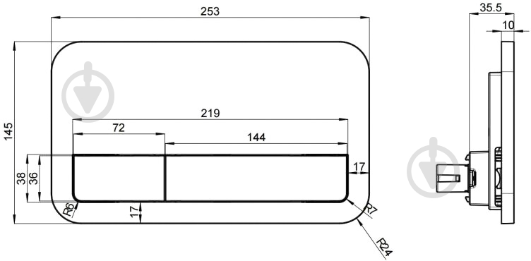 Панель смыва Villeroy & Boch ViConnect (92249068) - фото 2 Панель смыва Villeroy & Boch ViConnect (92249068) - фото 2