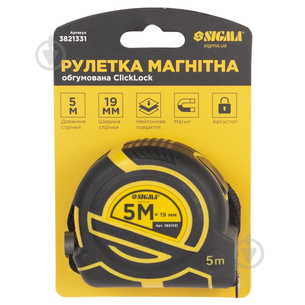 Рулетка Sigma ClickLock 3821331 5 м x 19 мм - фото 8 Рулетка Sigma ClickLock 3821331 5 м x 19 мм - фото 8