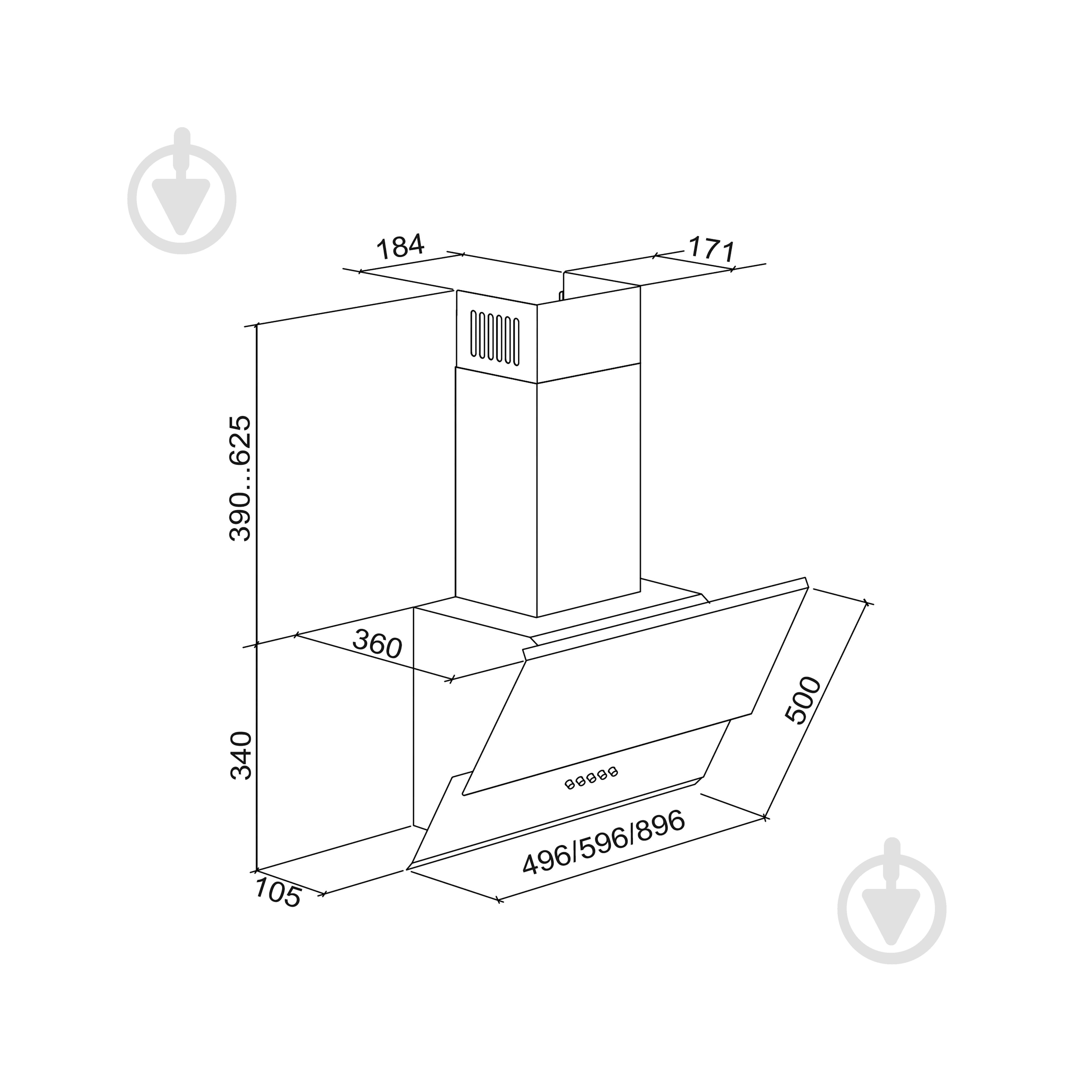 Вытяжка Eleyus Virto 700 50 BG - фото 4