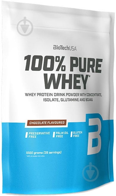 Протеин BioTechUSA 100% Pure Whey шоколад 1 кг - фото 1
