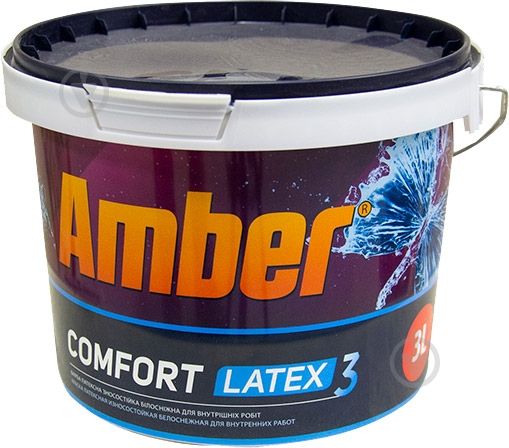 Фарба латексна Amber Сomfort Latex 3 мат білий 3 л - фото 1