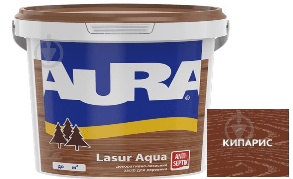 Деревозахисний засіб Aura® Lasur Aqua кипарис шовковистий мат 0,07 л - фото 1