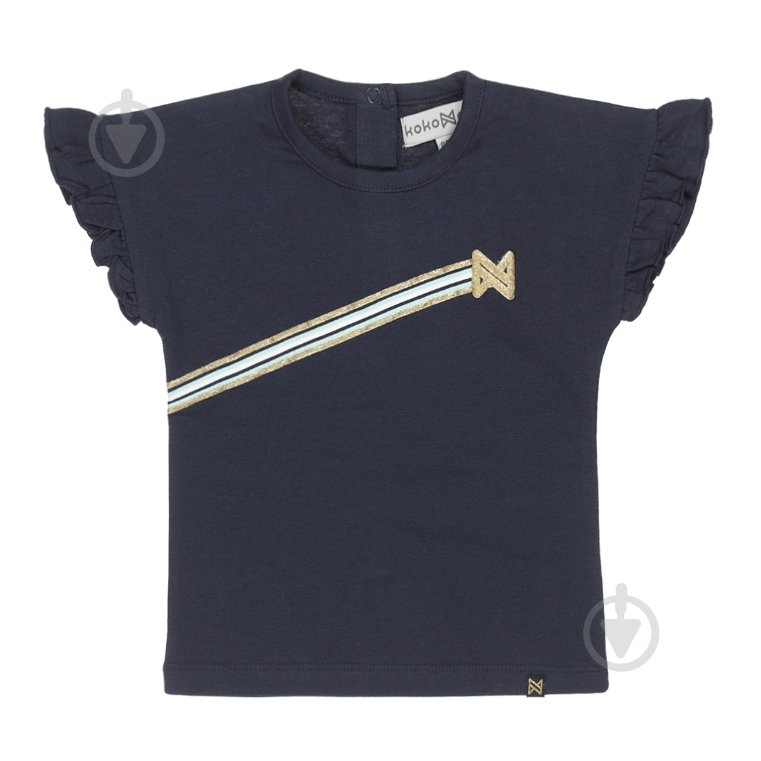 Футболка для девочек р.110 темно-синий V42976-37 - фото 1