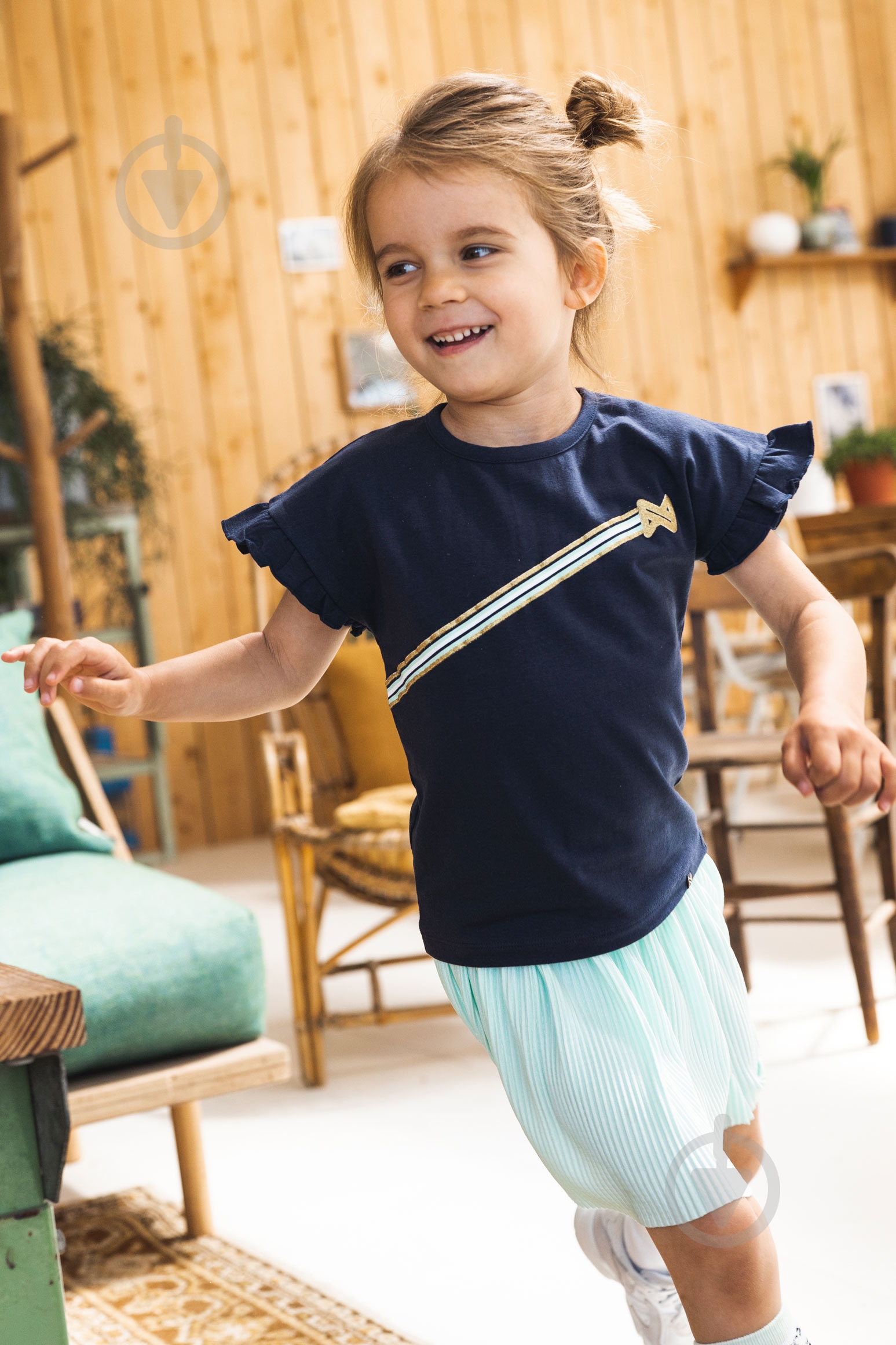 Футболка для девочек р.110 темно-синий V42976-37 - фото 4