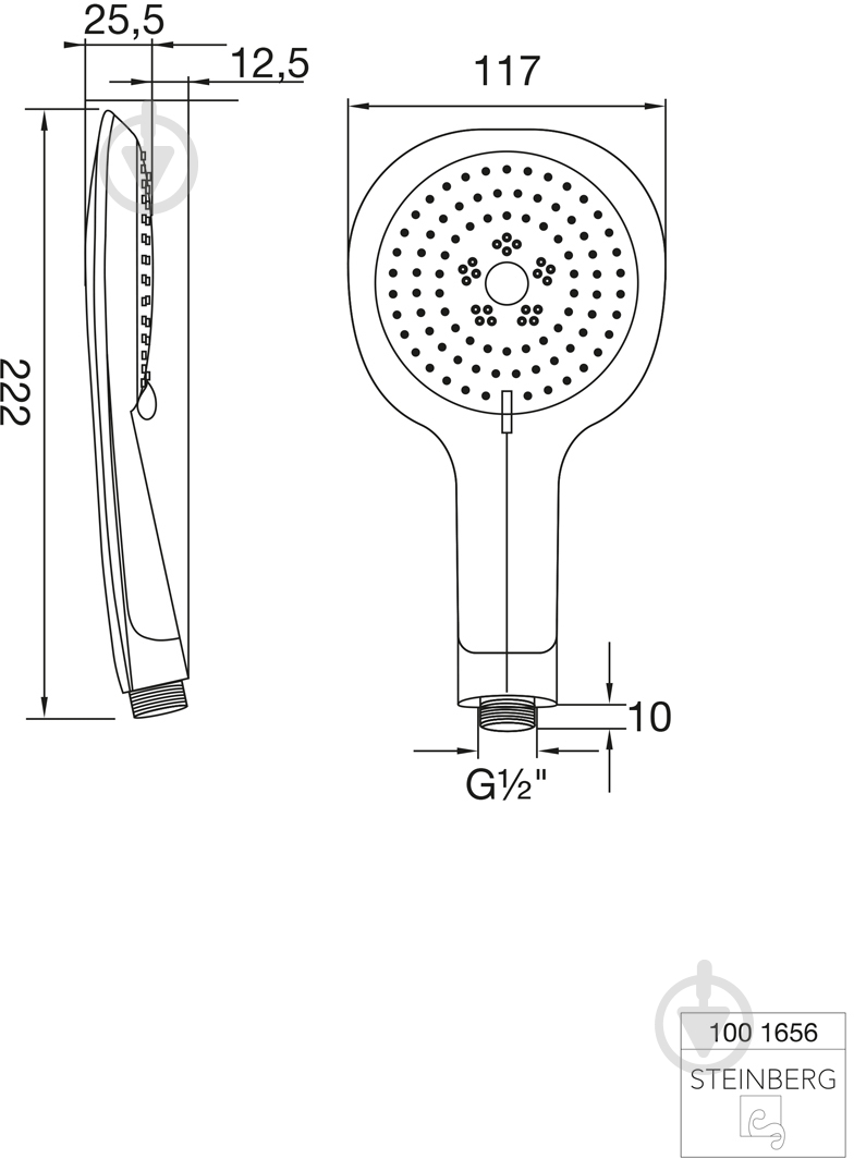 Ручной душ Steinberg 100 1656 - фото 2 Ручной душ Steinberg 100 1656 - фото 2