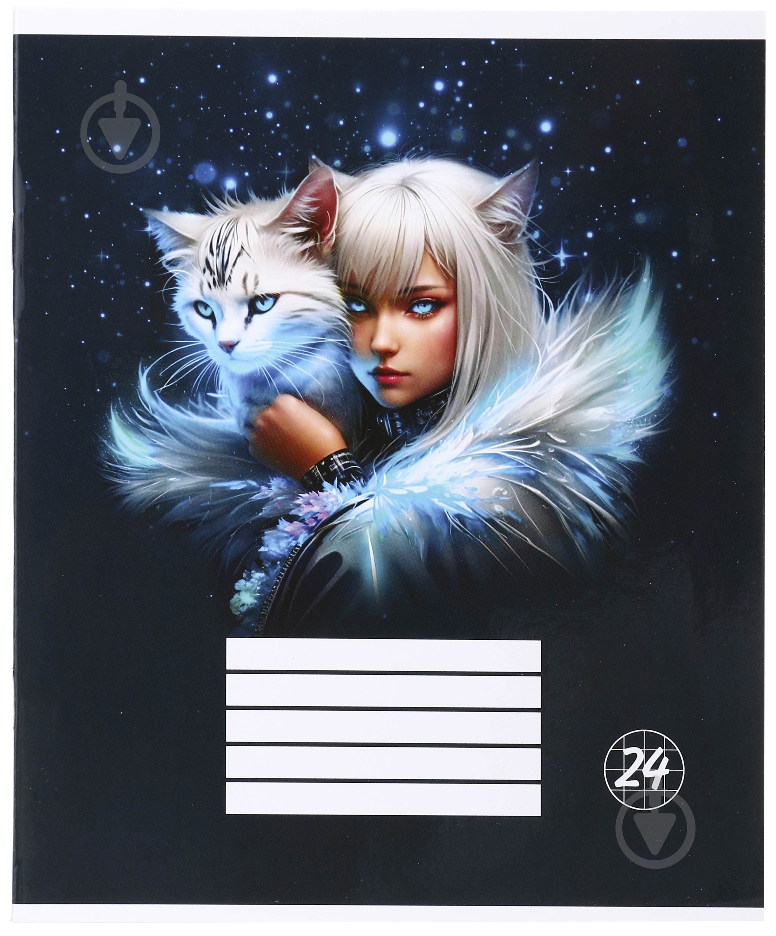 Тетрадь школьная Cat girl_25 24 листа в клеточку Nota Bene - фото 1