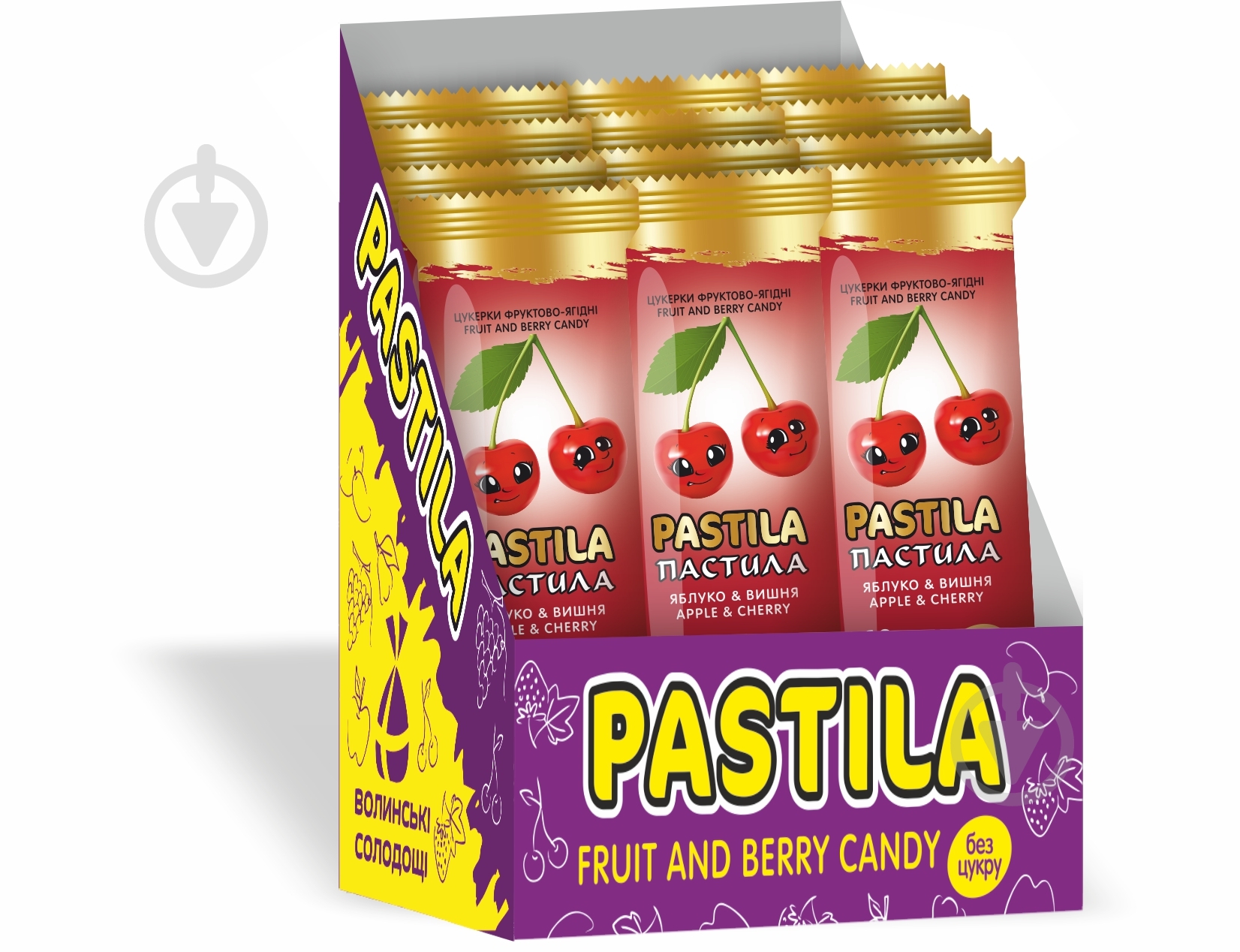 Пастила Волинські солодощі "Яблоко-вишня" 18 г - фото 1 Пастила Волинські солодощі "Яблоко-вишня" 18 г - фото 1