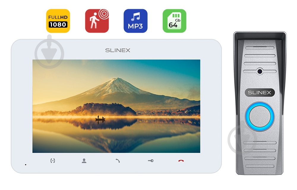 Комплект відеодомофона Slinex AdvancedKit Full HD білий/сірий SM-07MHD(w)+ML-15HD(g) - фото 1