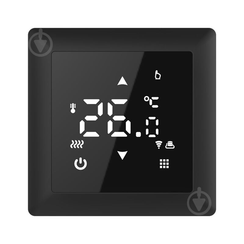 Терморегулятор для теплого пола In-Therm WI-FI СЕНСОРНЫЙ PWT-516 ЧЕРНЫЙ МАТОВЫЙ - фото 1
