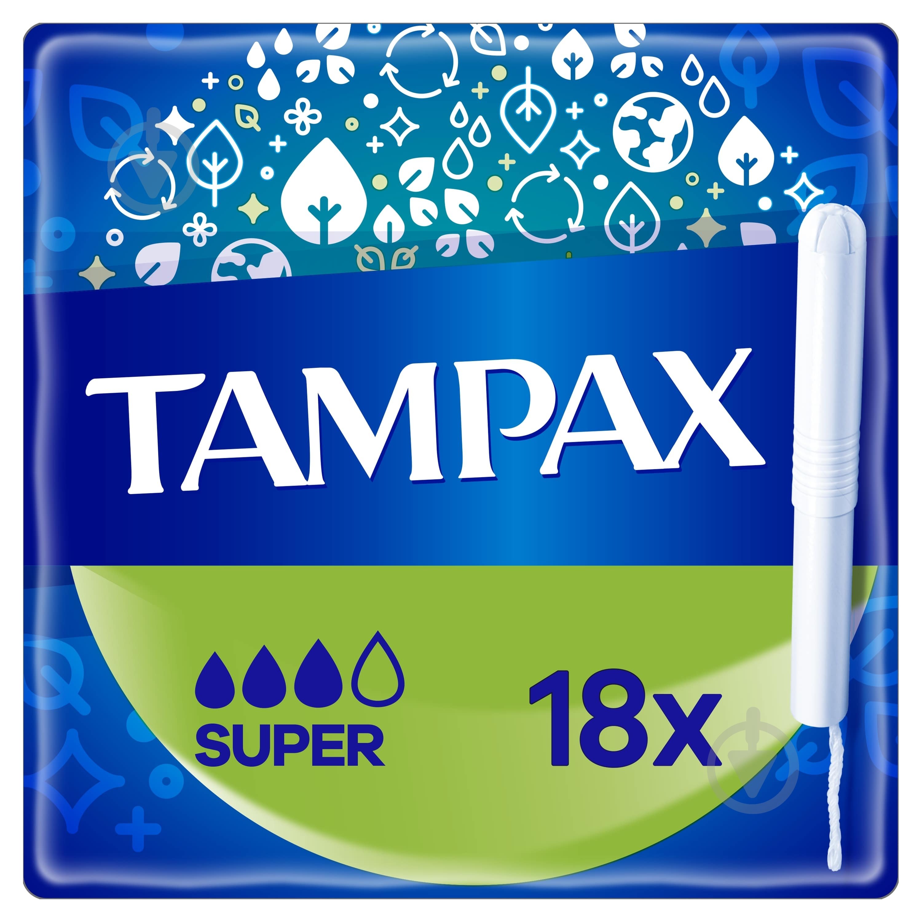 Тампоны Tampax Compak Super с апликатором 18 шт. - фото 1 Тампоны Tampax Compak Super с апликатором 18 шт. - фото 1