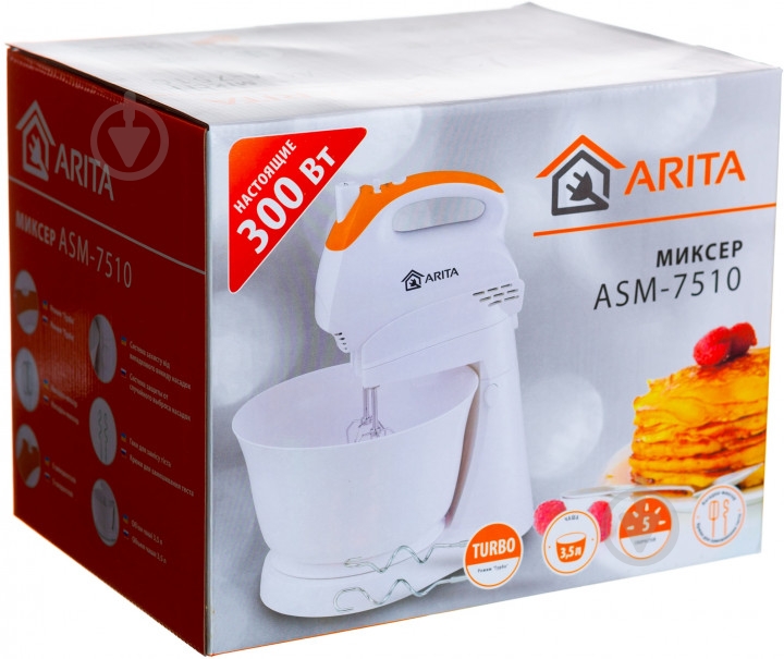 Миксер планетарный ARITA ARITA ASM-7510 с чашей - фото 11 Миксер планетарный ARITA ARITA ASM-7510 с чашей - фото 11