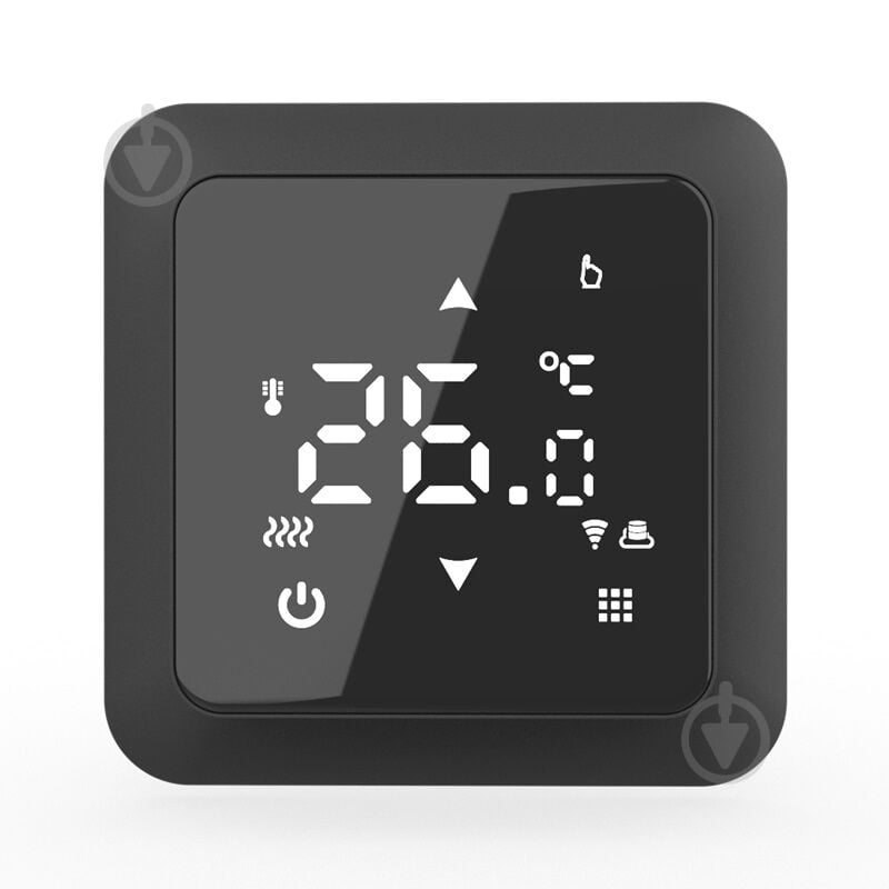Терморегулятор для теплого пола In-Therm WI-FI СЕНСОРНЫЙ PWT 517 ЧЕРНЫЙ МАТОВЫЙ - фото 1
