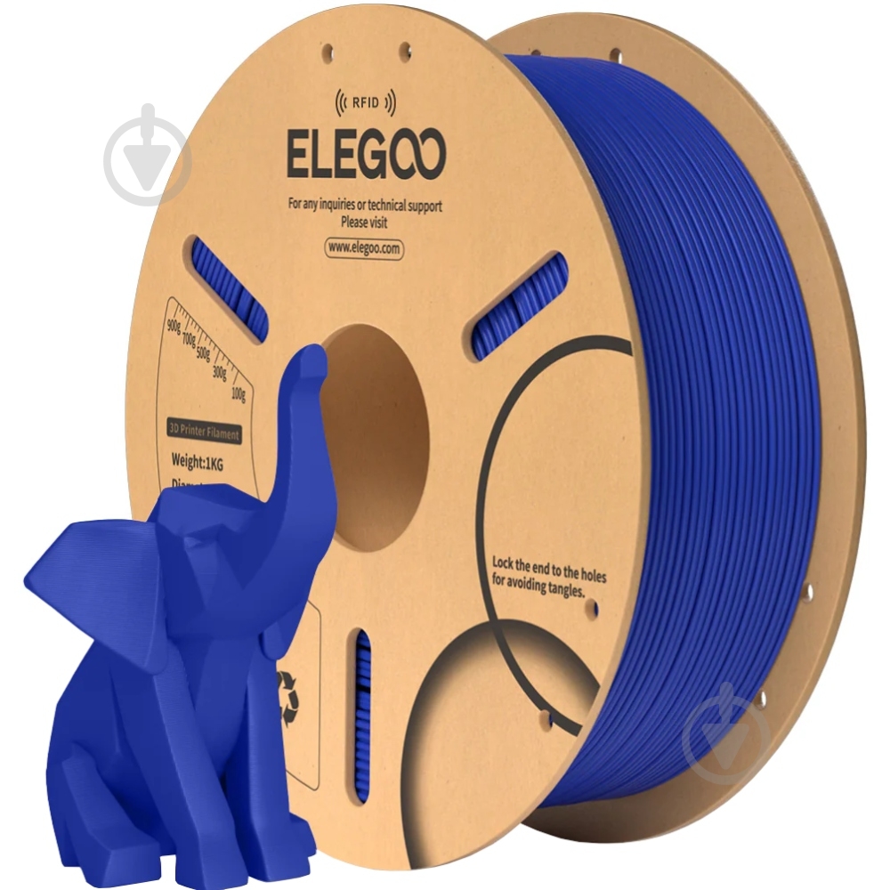 Пластик для 3D-принтера ELEGOO PLA 1 кг 1,75 мм темно-синій - фото 2 Пластик для 3D-принтера ELEGOO PLA 1 кг 1,75 мм темно-синій - фото 2