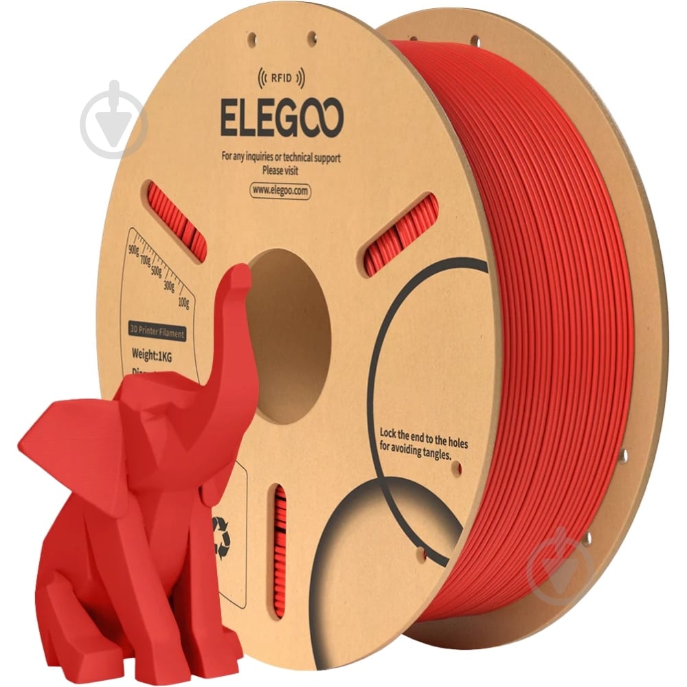 Пластик для 3D-принтера ELEGOO PLA 1 кг 1,75 мм красный - фото 2 Пластик для 3D-принтера ELEGOO PLA 1 кг 1,75 мм красный - фото 2