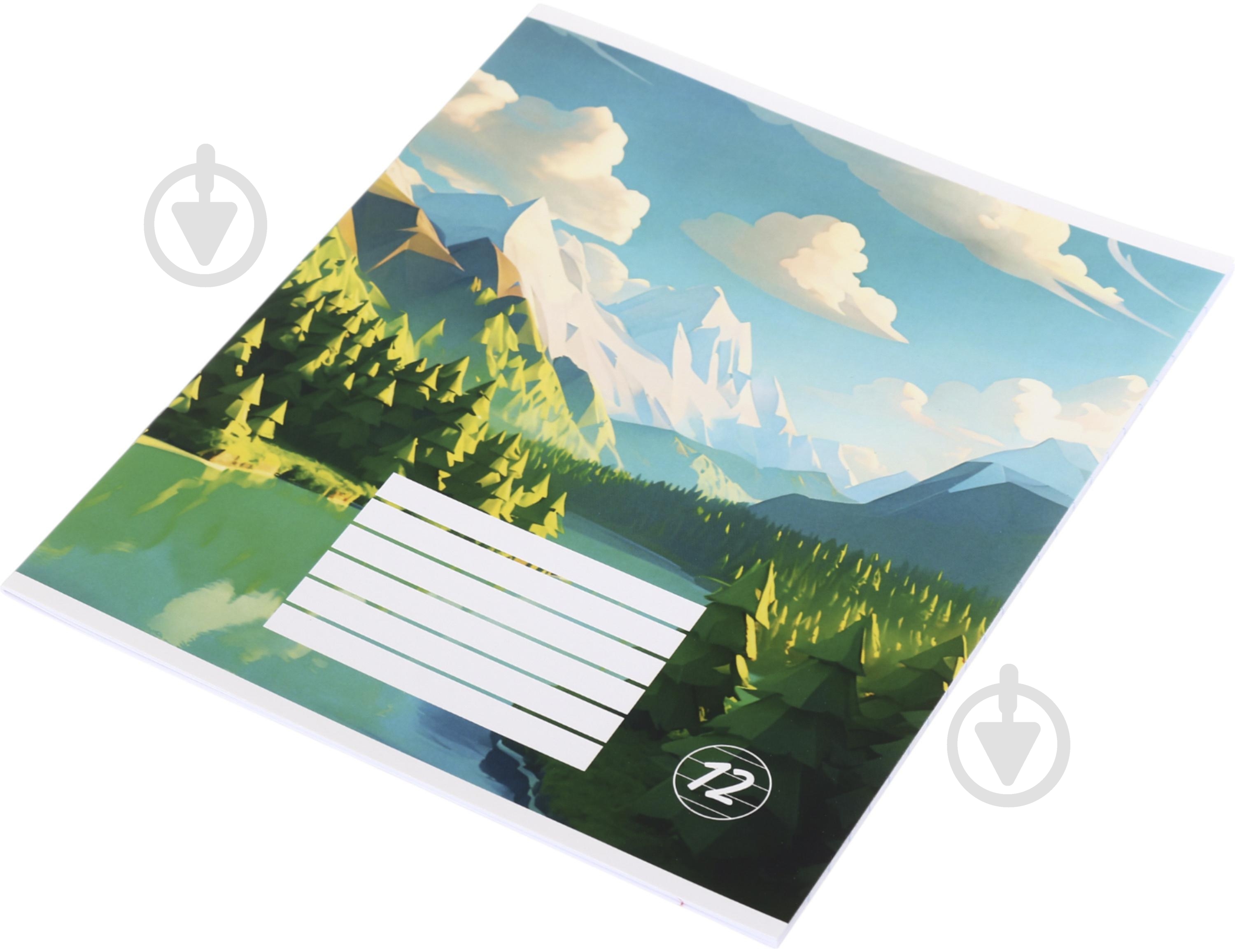 Тетрадь школьная Pixel landscape1_25 12 листов скоба, лінія Nota Bene - фото 3