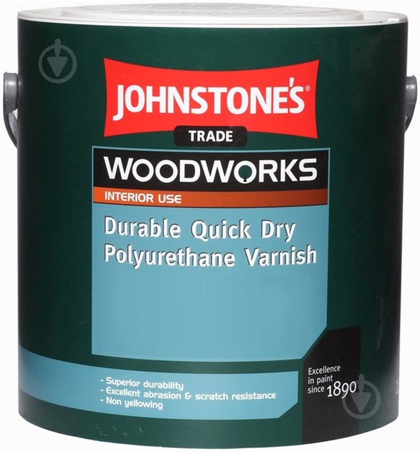 Лак меблевий Durable Quick Dry Polyuretane Varnish Johnstone's глянець безбарвний 0,75 л - фото 3 Лак меблевий Durable Quick Dry Polyuretane Varnish Johnstone's глянець безбарвний 0,75 л - фото 3