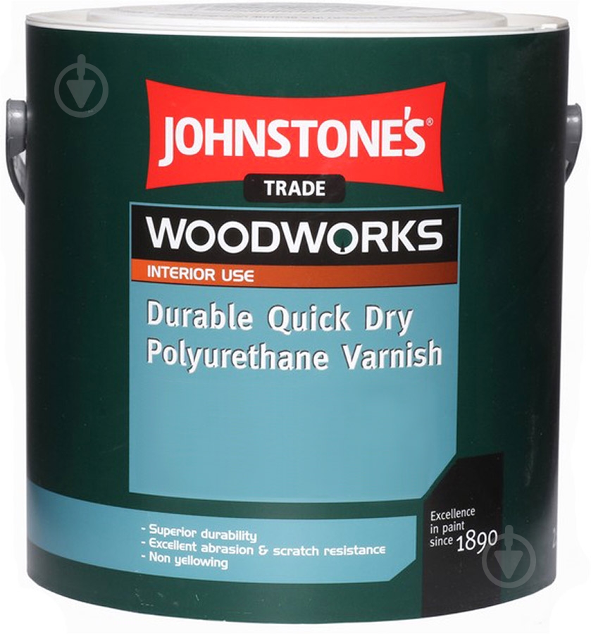 Лак меблевий Durable Quick Dry Polyuretane Varnish Johnstone's глянець безбарвний 0,75 л - фото 1 Лак меблевий Durable Quick Dry Polyuretane Varnish Johnstone's глянець безбарвний 0,75 л - фото 1