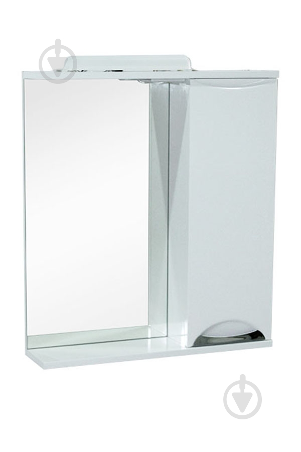 Зеркало со шкафчиком ХАСТ Альпина 55 + шкаф белый (правый) - фото 1