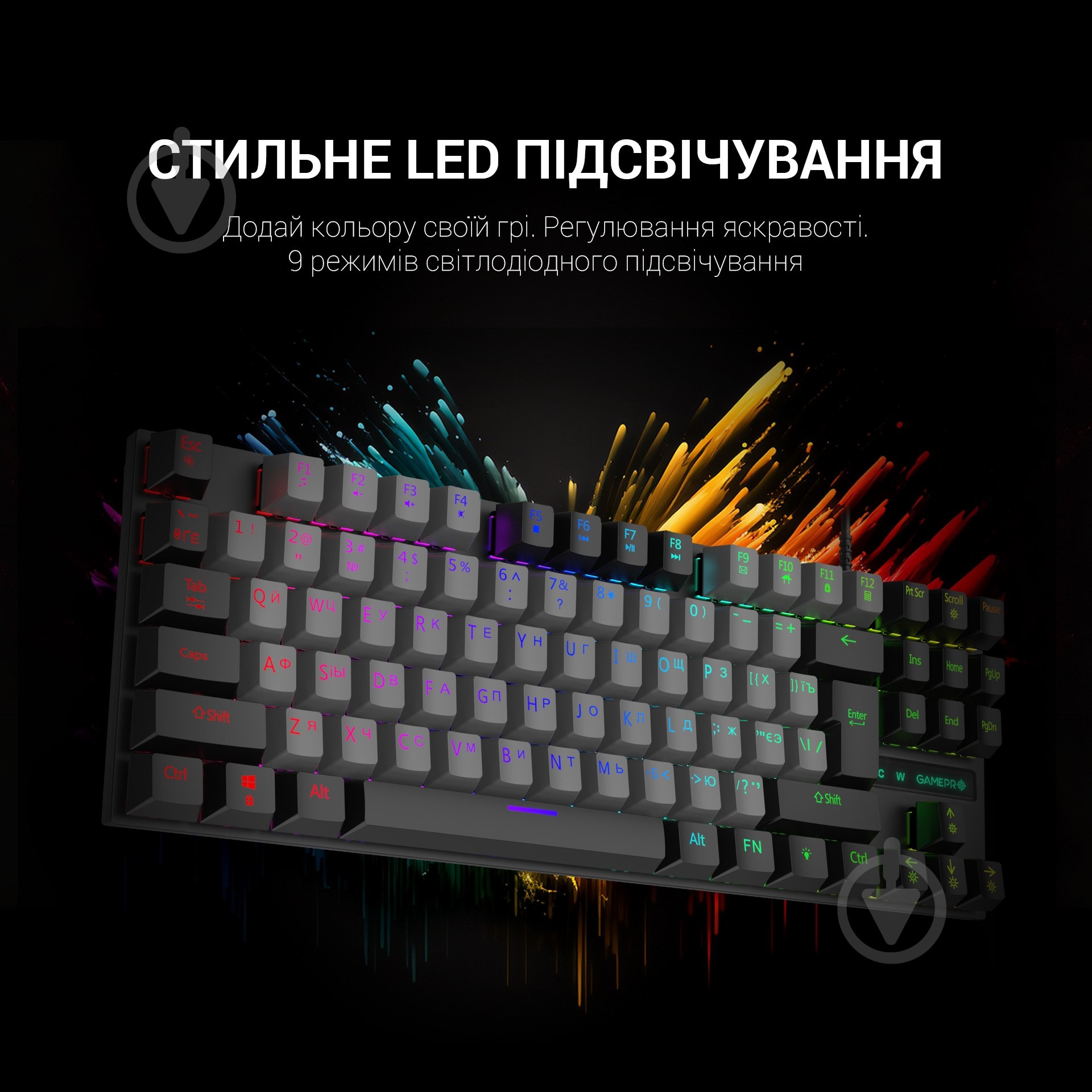 Клавиатура игровая GamePro (MK100B) black - фото 4