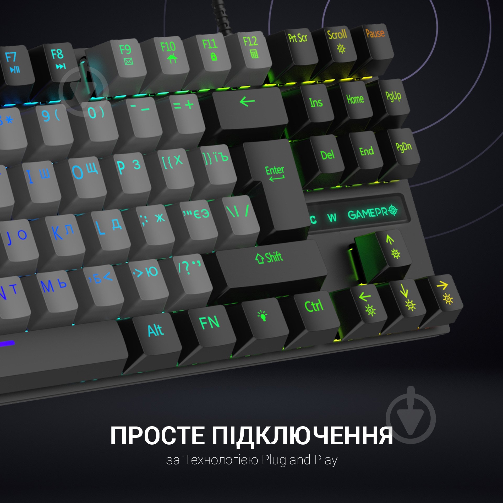 Клавиатура игровая GamePro (MK100B) black - фото 8