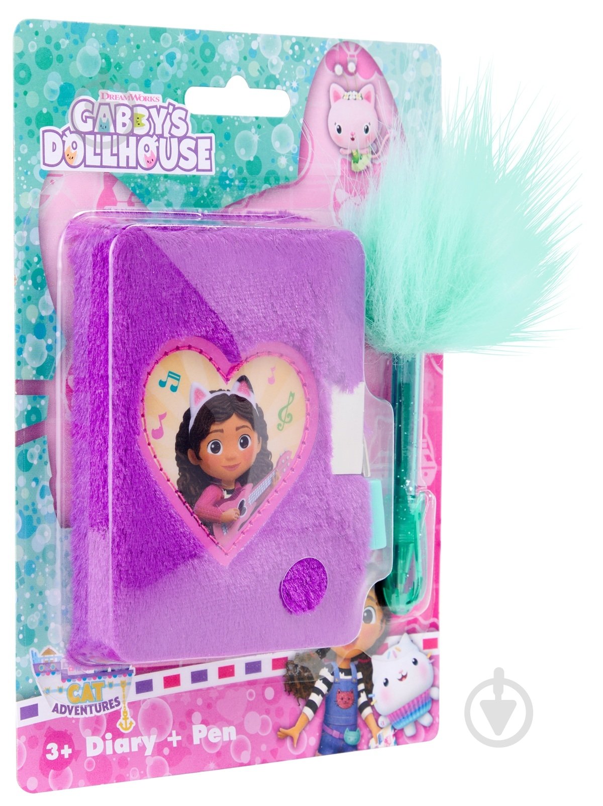 Блокнот Gabby's Dollhouse пушистый на замке с ручкой GD99988 - фото 2