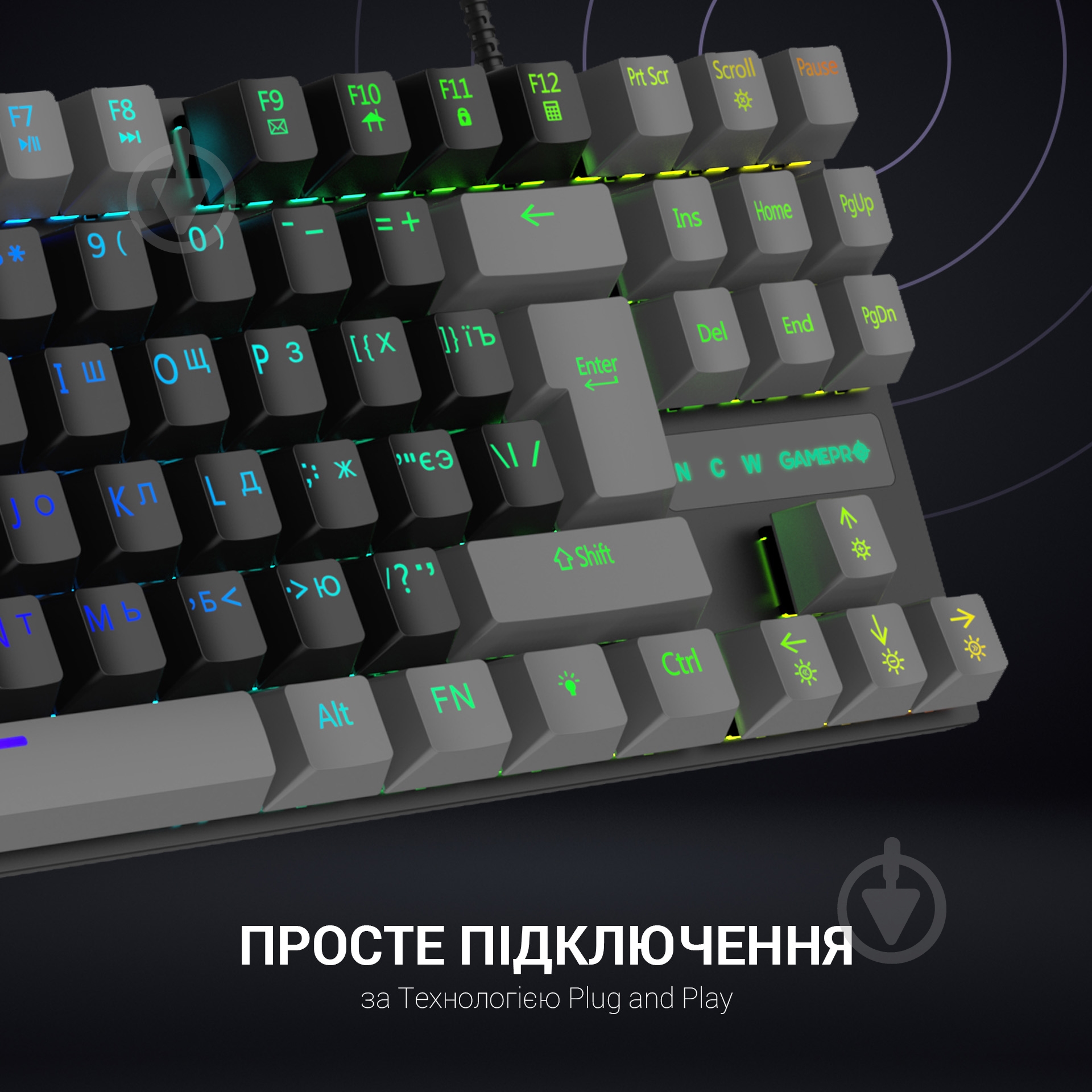 Клавиатура игровая GamePro MK100R (MK100R) black - фото 9