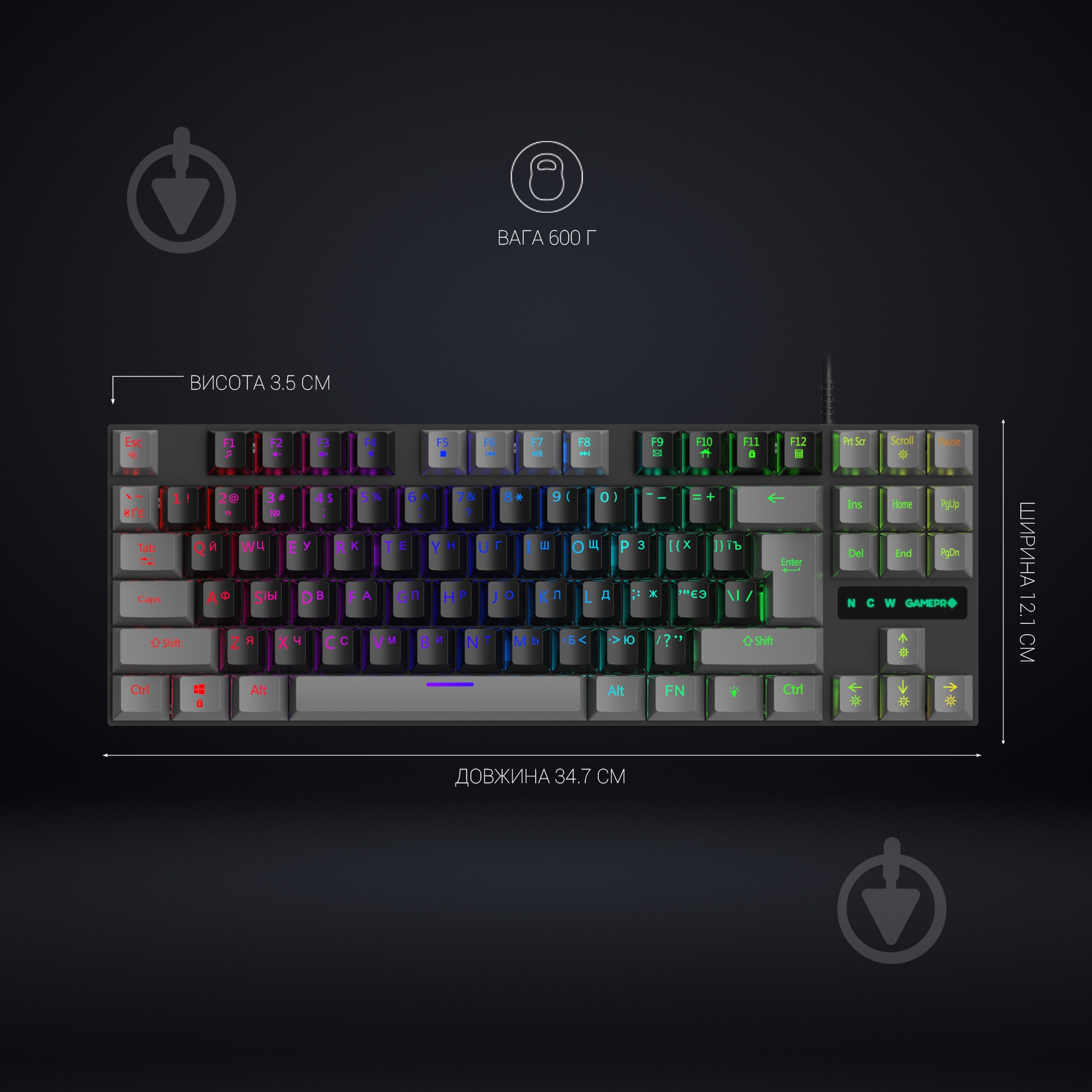 Клавиатура игровая GamePro MK100R (MK100R) black - фото 11