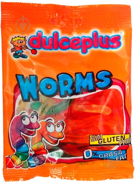Цукерки жувальні Dulceplus Черв'ячки 100 г - фото 1