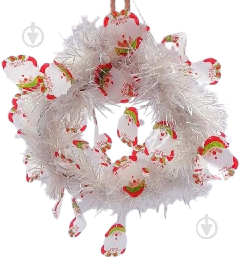 Вінок новорічний штучна хвоя білий (2308-3565) d200 мм - фото 1 Вінок новорічний штучна хвоя білий (2308-3565) d200 мм - фото 1