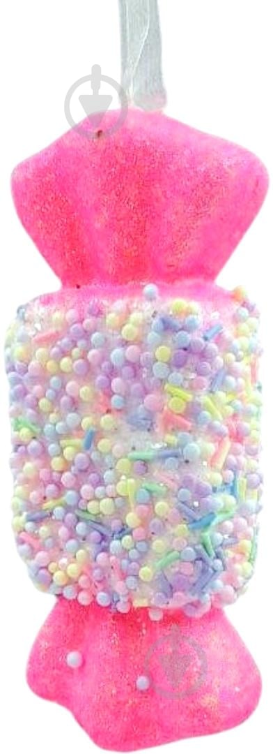 Іграшка на ялинку Цукерка пластик 2400-146 14 см білий із рожевим - фото 1 Іграшка на ялинку Цукерка пластик 2400-146 14 см білий із рожевим - фото 1