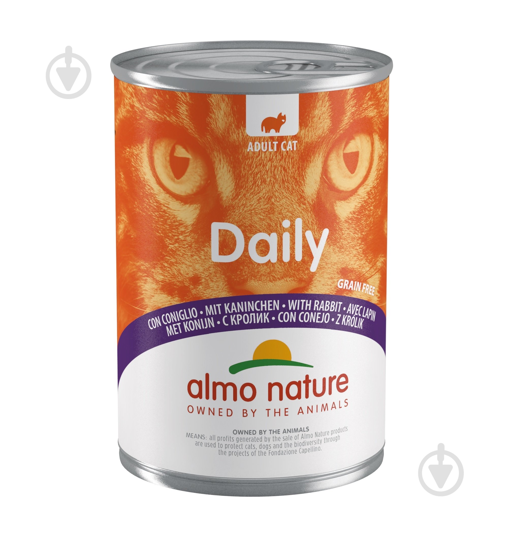 Консерва для дорослих котів Almo Nature Daily Menu з кролятиною 400 г - фото 1 Консерва для дорослих котів Almo Nature Daily Menu з кролятиною 400 г - фото 1