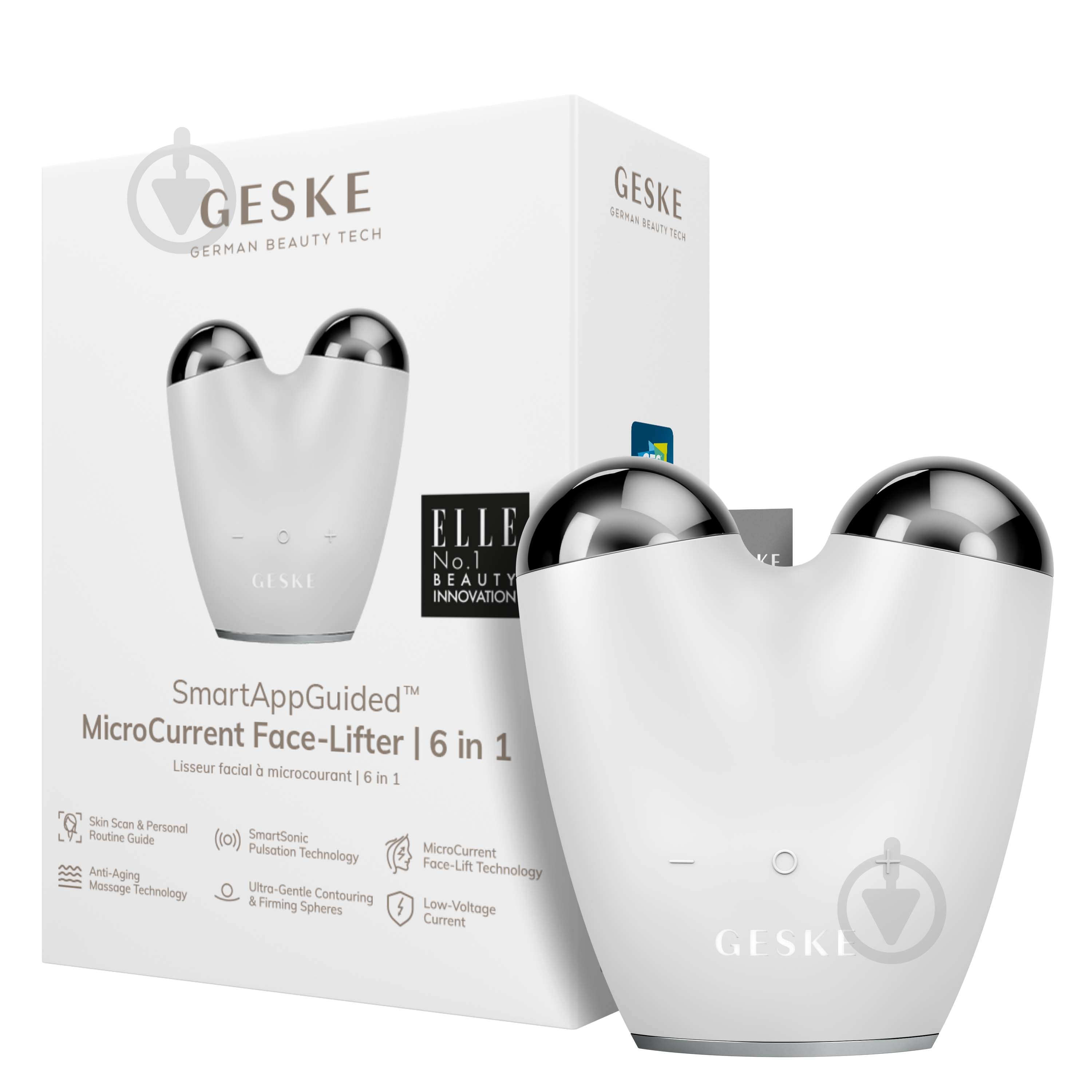 Микротоковый подтягиватель GESKE MicroCurrent Face-Lifter 6 в 1 белый - фото 4