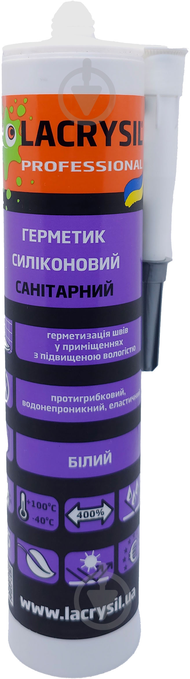 Герметик силіконовий Lacrysil санітарний білий 280 мл - фото 2 Герметик силіконовий Lacrysil санітарний білий 280 мл - фото 2