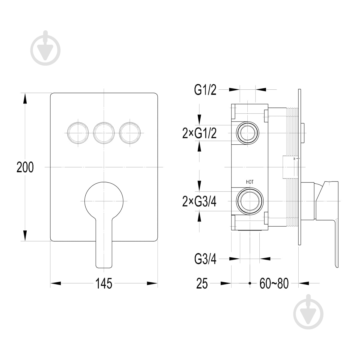 Смеситель для ванны Imprese Smart Click ZMK101901202 - фото 2 Смеситель для ванны Imprese Smart Click ZMK101901202 - фото 2