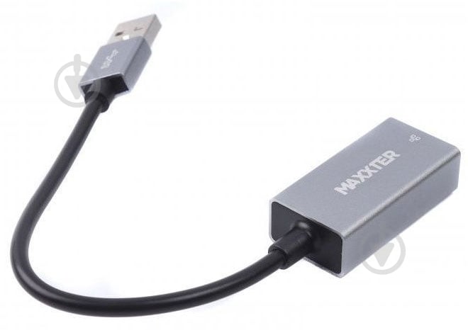 Адаптер Maxxter USB на Ethernet 100 Mbps темно-сірий NEA-U2-01 - фото 2