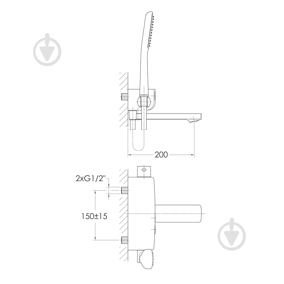 Смеситель для ванны Imprese Smart Click ZMK101901040 - фото 2 Смеситель для ванны Imprese Smart Click ZMK101901040 - фото 2