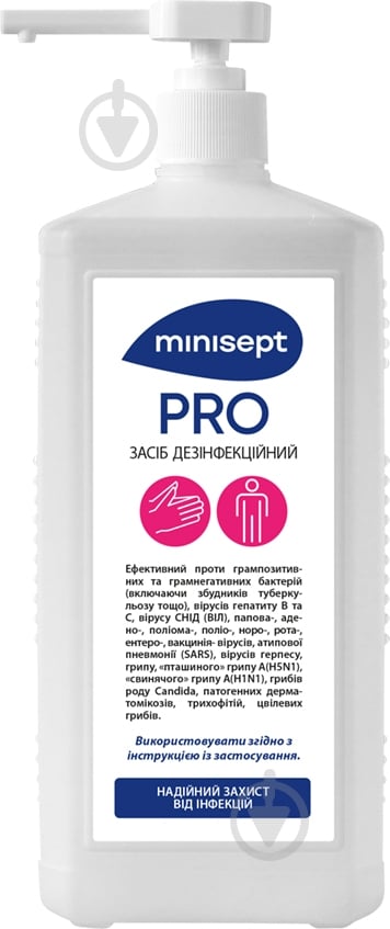 Антисептик Minisept PRO с дозатором 1 л - фото 1