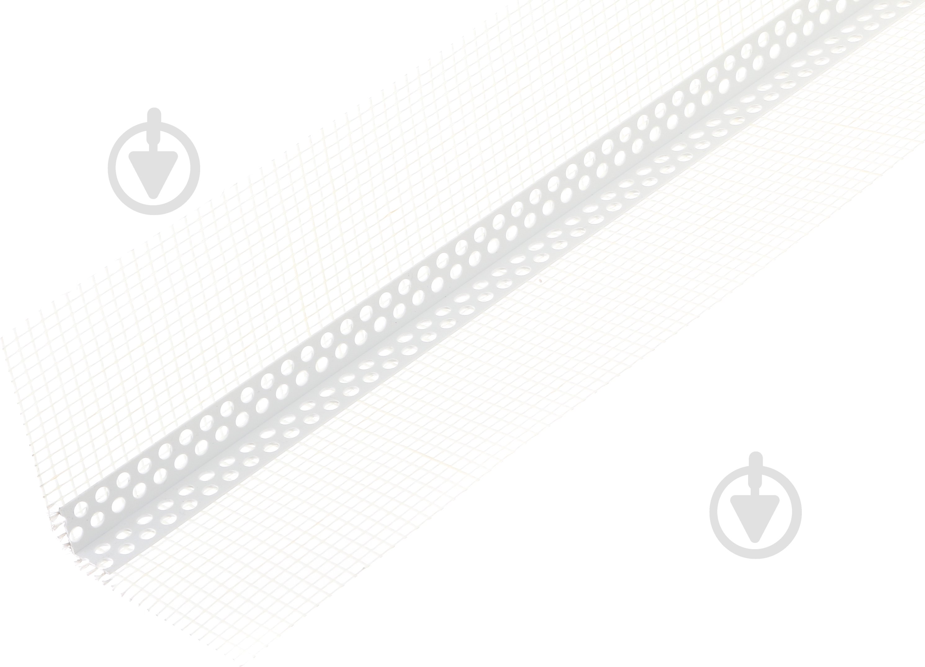 Уголок ПВХ перфорированный с сеткой MAT 100х100 мм 2,5 м - фото 1 Уголок ПВХ перфорированный с сеткой MAT 100х100 мм 2,5 м - фото 1