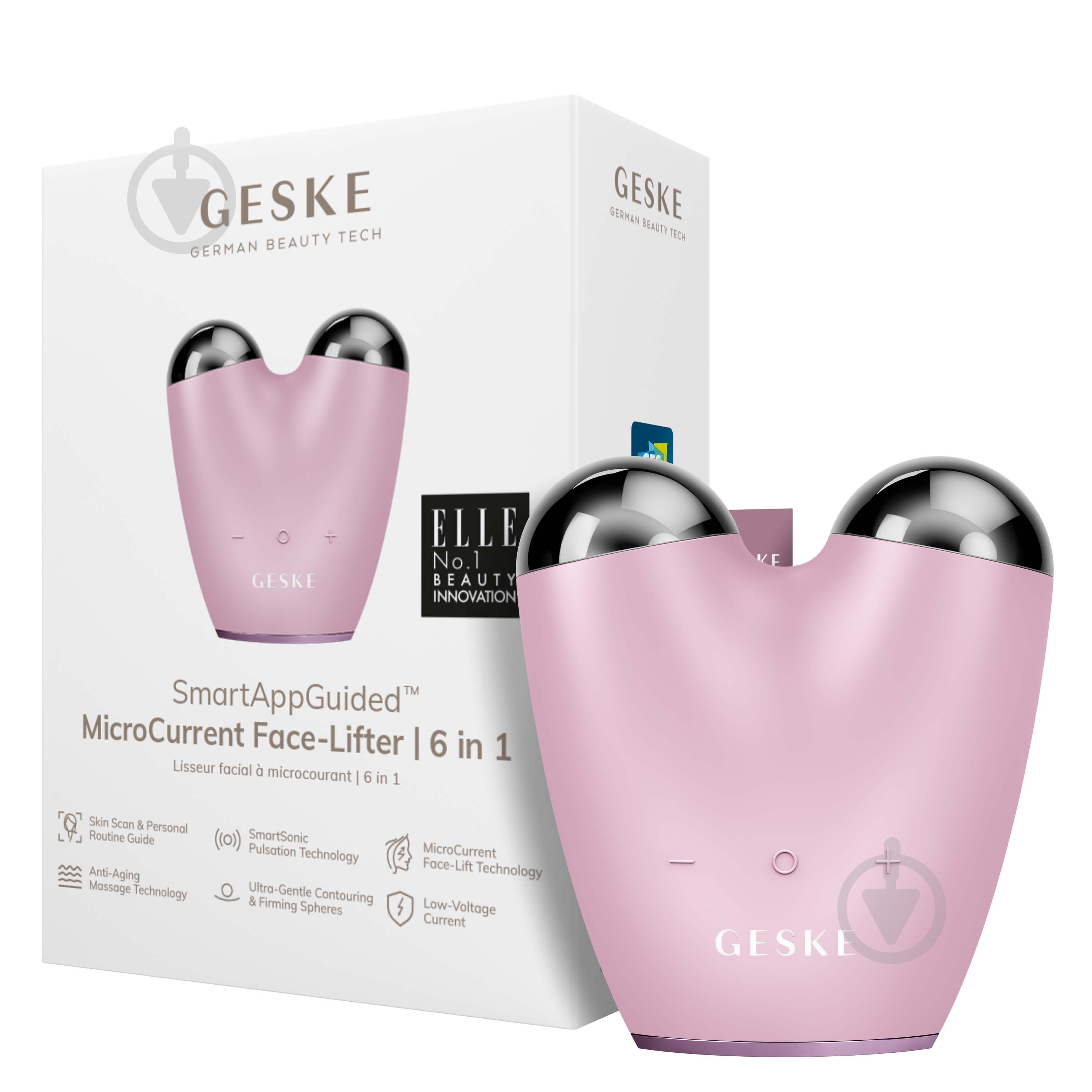 Микротоковый подтягиватель GESKE MicroCurrent Face-Lifter 6 в 1 розовый - фото 5