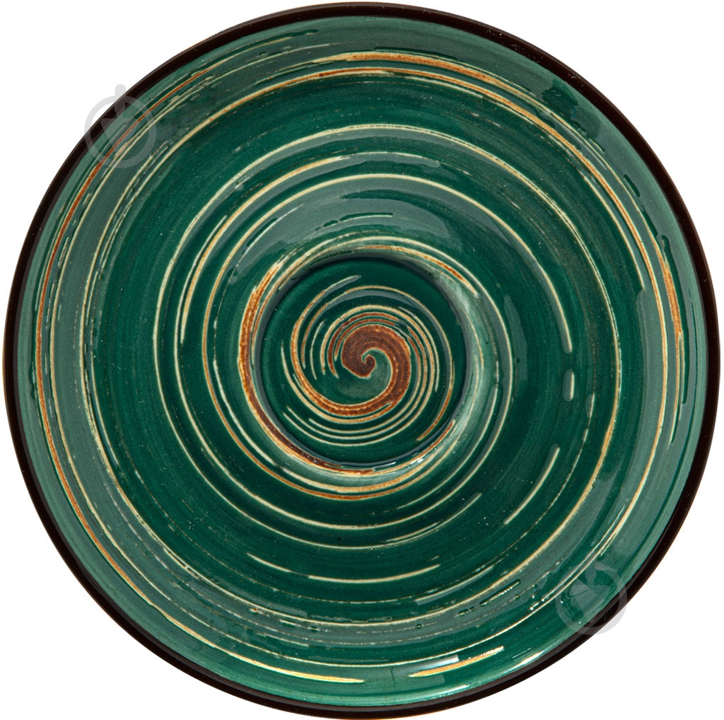Блюдце Wilmax Spiral Green 14 см WL-669535/B - фото 1