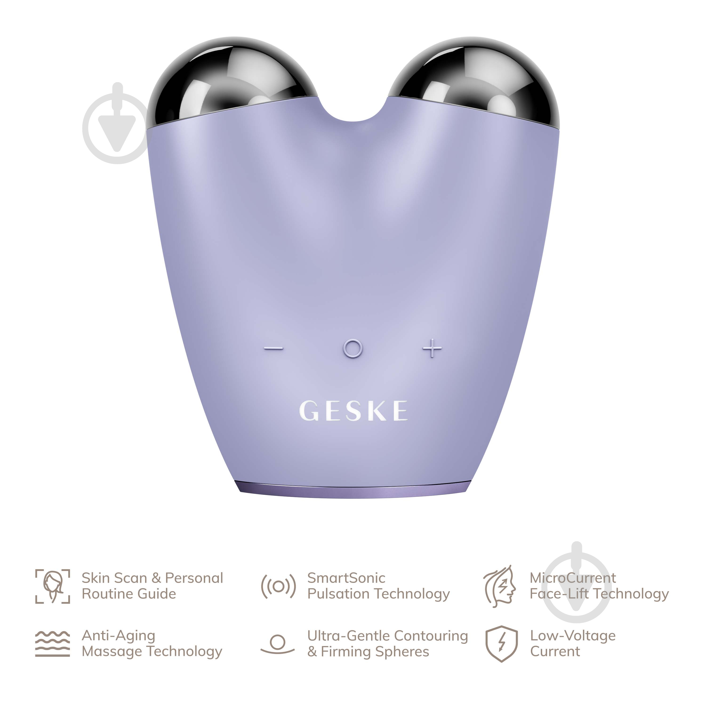 Микротоковый подтягиватель GESKE MicroCurrent Face-Lifter 6 в 1 фиолетовый - фото 3