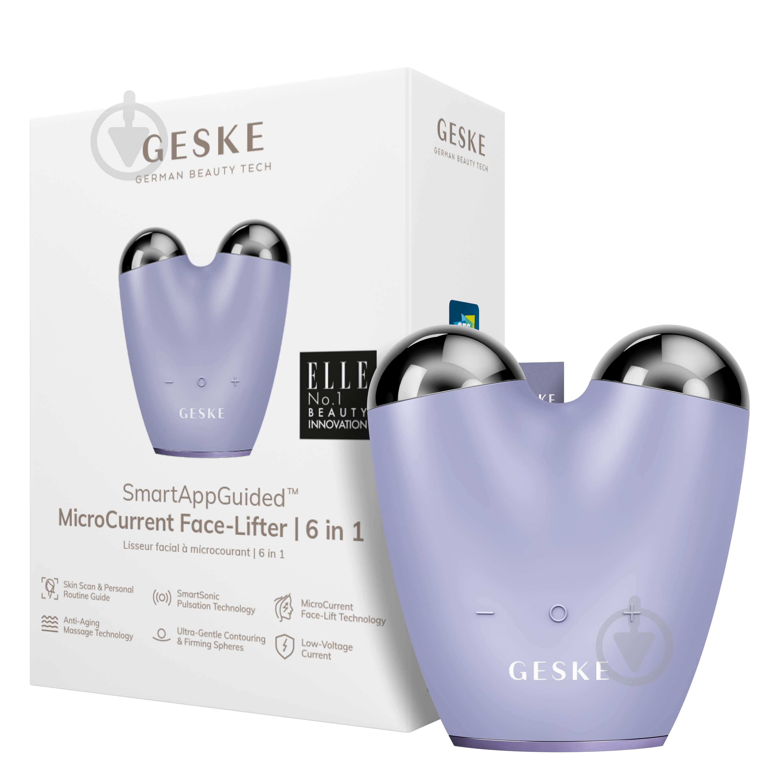 Микротоковый подтягиватель GESKE MicroCurrent Face-Lifter 6 в 1 фиолетовый - фото 4