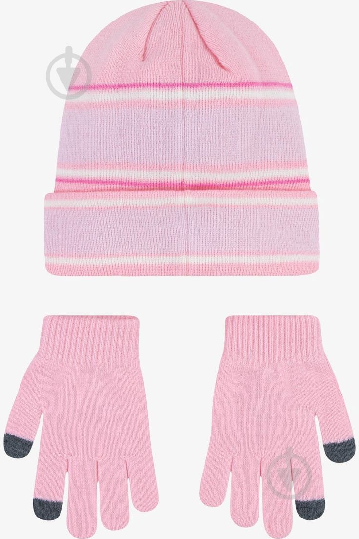 Шапка Nike MULTI STRIPE BEANIE SET 8A3047-A0W р.one size рожевий - фото 2