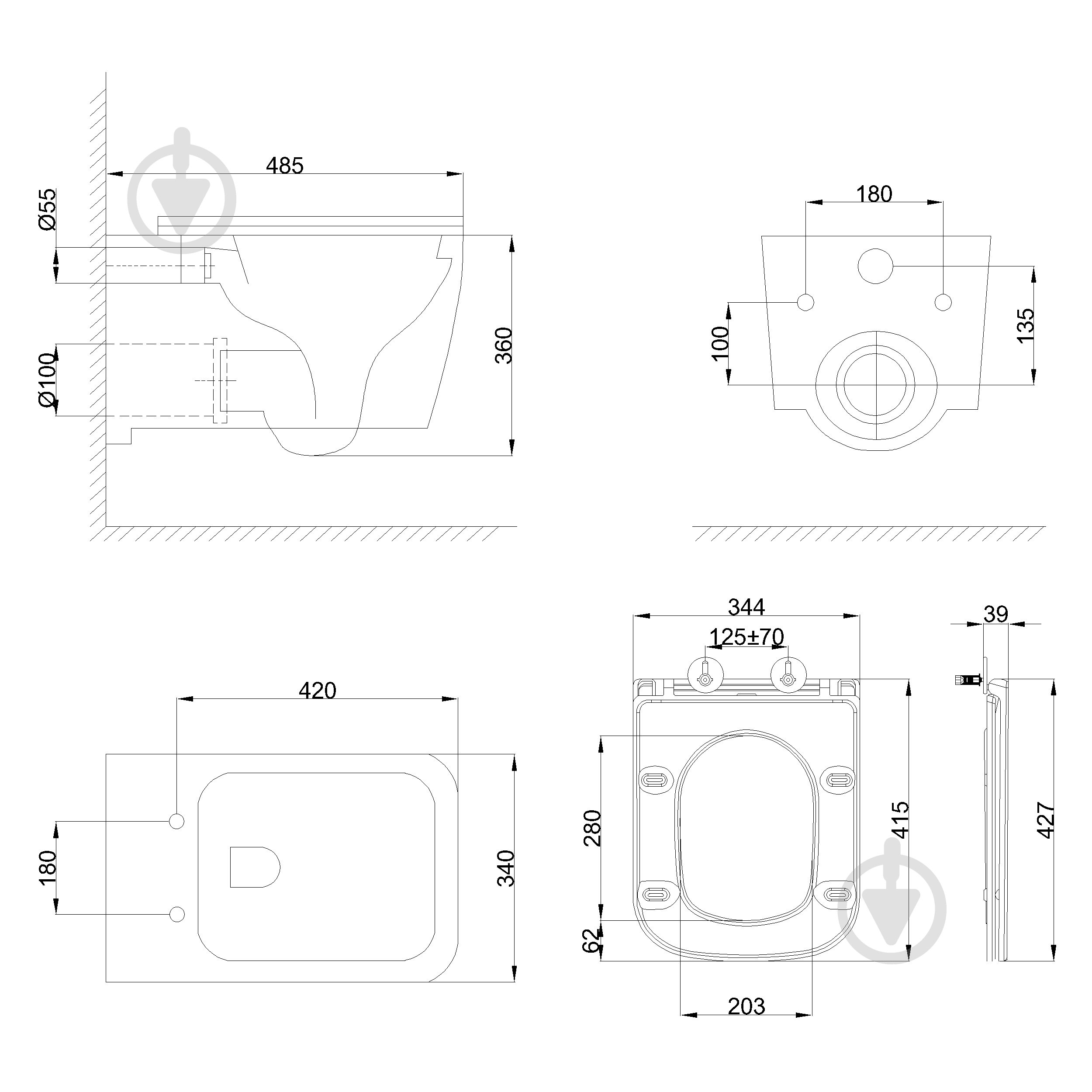 Унитаз подвесной Invena Malaga Vortex CE-96-001 - фото 9